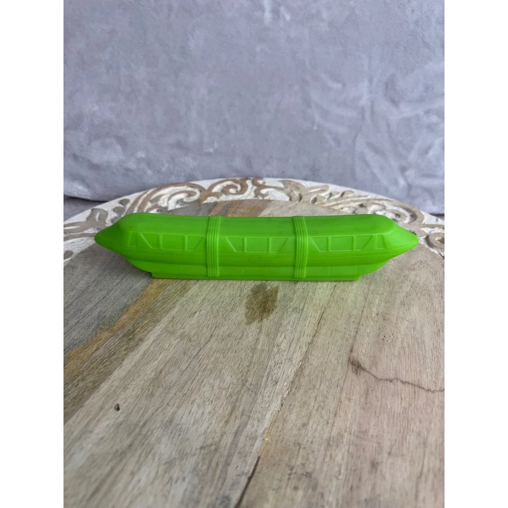 Disney Parks Monorail Green Rubber Squeeze Toy Light‎ Up FAC-024163-21330 Neon